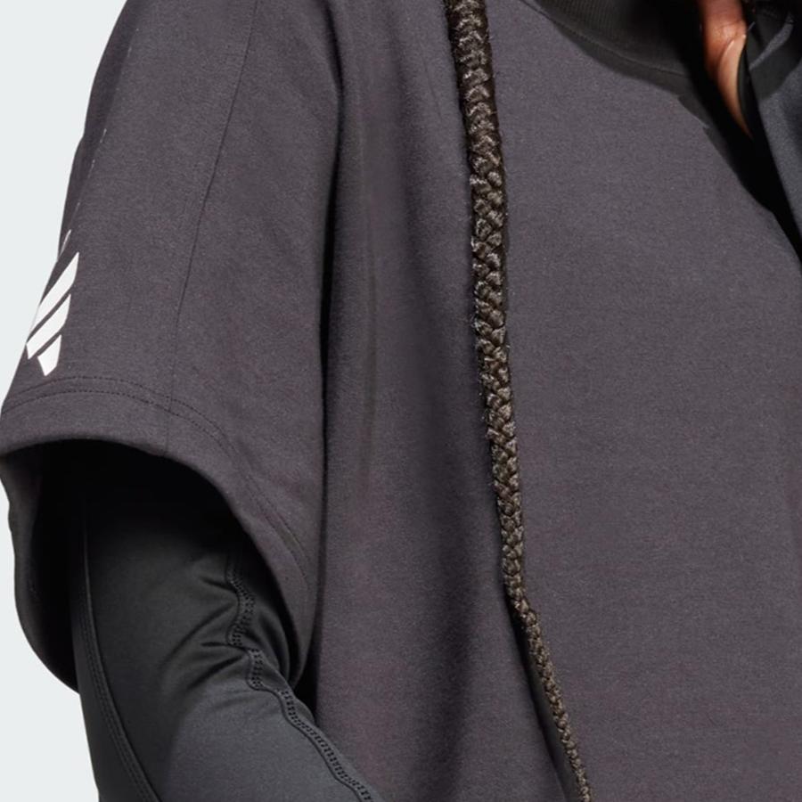 adidas X Stella Mccartney Co-Branded Solid Color Logo Loose Round Neck Short Sleeve T-Shirt Women Tops Black IB6854
