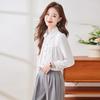Women's Peter Pan Collar Long Sleeve Office Blouse
