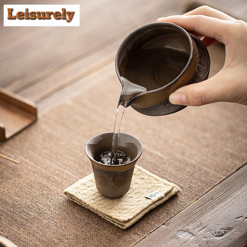 180ml Handgefertigter Vergoldeter Eisen Glasierter Buddha Teekanne Antiker Früher Gebrannter Grober Chahai Gerechtigkeitsbecher Kung Fu Teegeschirr Geschenkbedarf