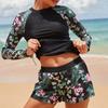 Women's Swimsuit Tankini Set Female Long Sleeves Swimwear Surfing Sports Pool Beachwear Two-Piece Bathing Suits with Shorts