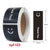 120Pcs/roll Smiling Face Black and White Thank You Rectangular Seal Sticker Gift Sticker for Homemade Packaging Decoration Label