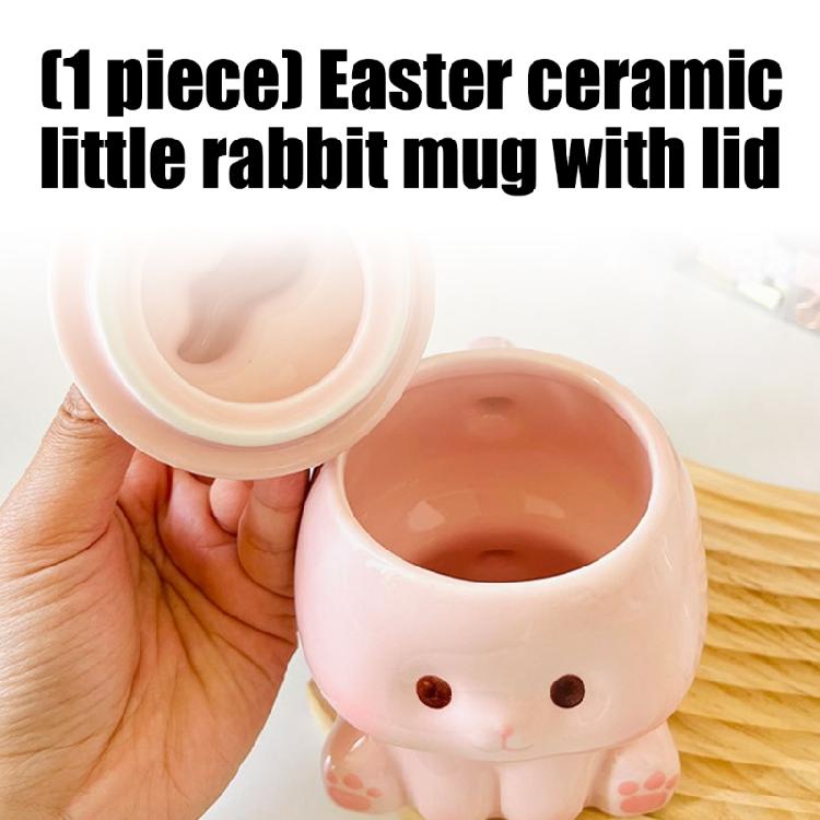 Holiday Themed Rabbit Designs Coffee Cup With Cover 350ml Capacity Drinking Mug Great For Home Or Office