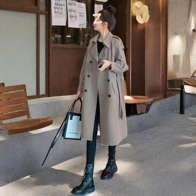 Korean Style Women's Slimming Mid-Length Trench Coat - Spring/Autumn 2025
