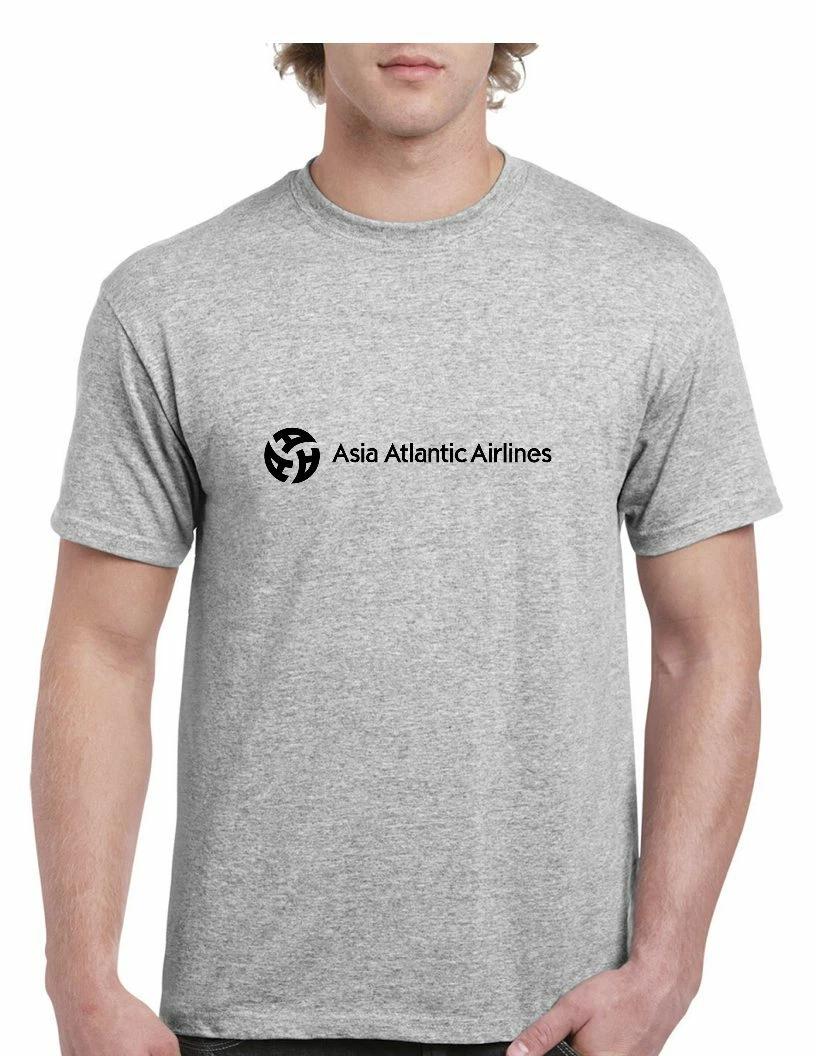 Asia Atlantic Airlines Black Logo Thailand Thai Air Travel Gray Cotton T-Shirt L