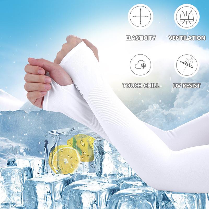 2pcs Summer Arm Sleeves Unisex UV Protection Cool Thin Arm Sleeves Active Ultra-Light Men and Women Ice Silk Sleeves Outdoor Activity Active