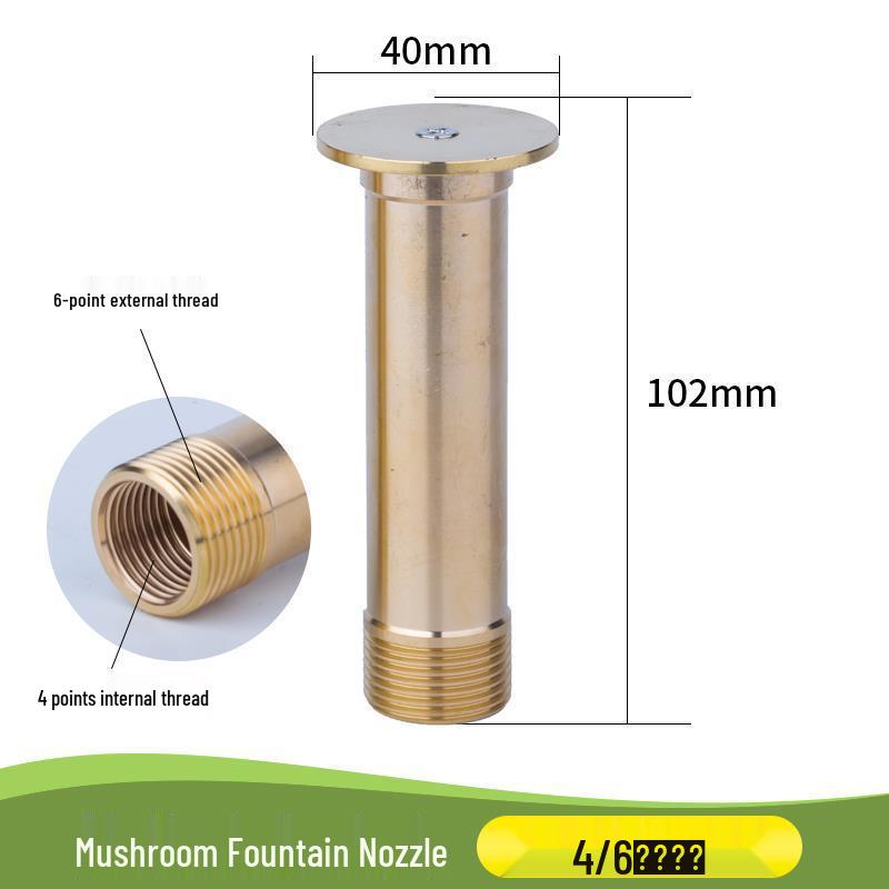 Full Copper Mushroom Fountain Nozzle for Rockery and Pool Water Features
