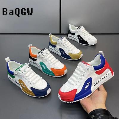 Męskie buty sportowe chunky z podartym designem, ażurowe, letnie, oddychające buty deskorolkowe, modne, casualowe, z podwyższoną wewnętrzną platformą