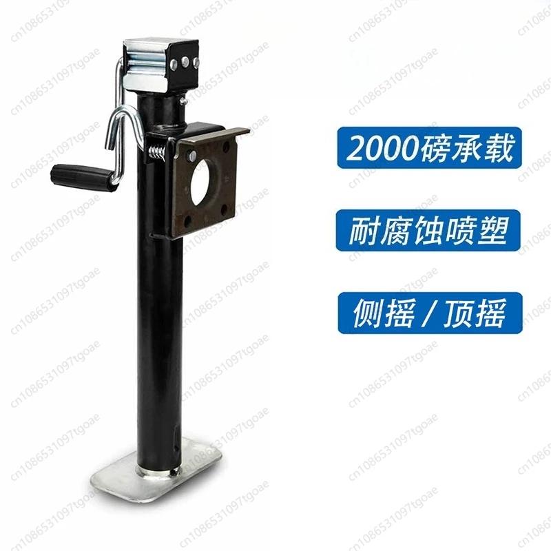 Trailer jack, RV outriggers, manual mechanical flange swivel plate support, transverse