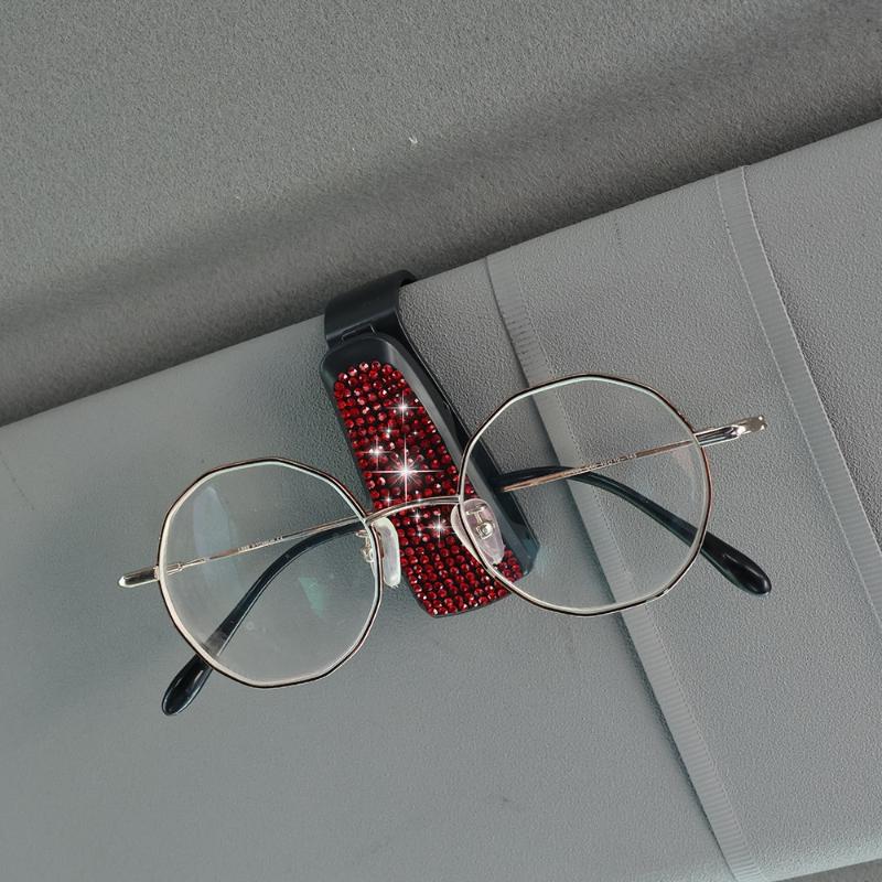 Universal Car Sunglasses Clip Sun Visor Glasses Holder Box with Card Ticket Compartment for Efficiency
