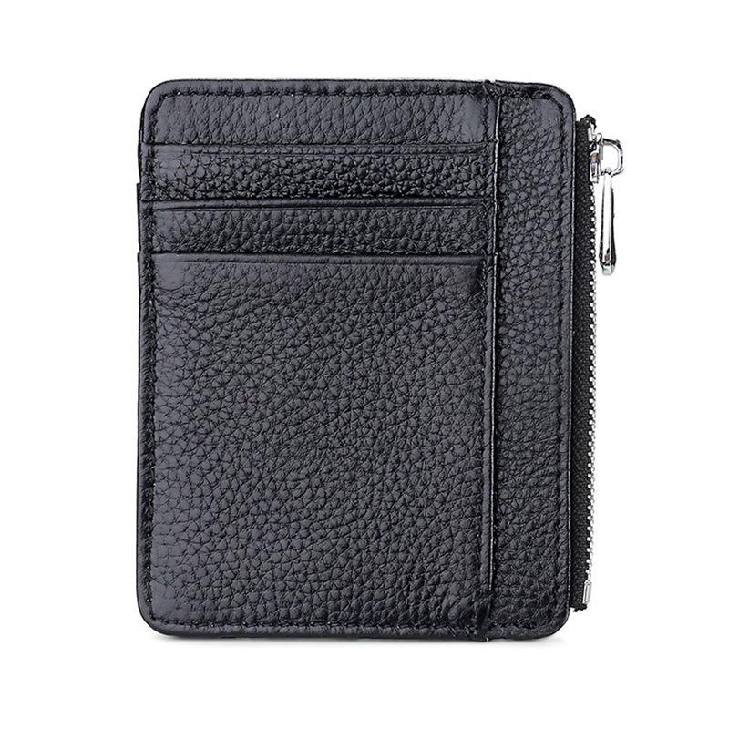 Genuine leather card bag, first layer cowhide card clip, ultra-thin bank credit card cover, multi-card position, and small ID bag.