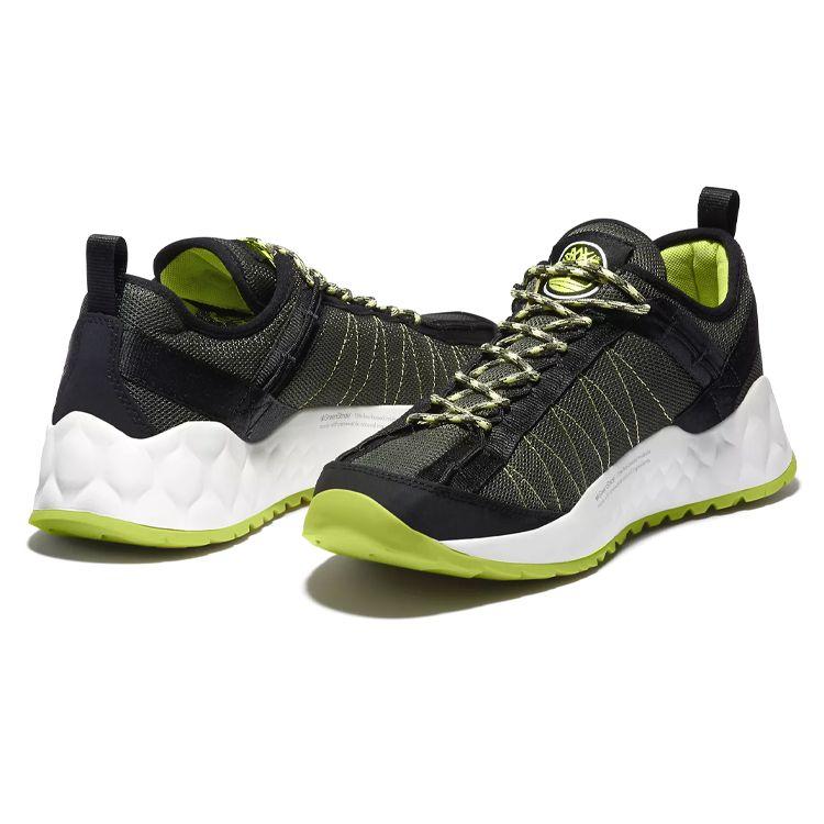 Timberland Solar Wave LT Low Hiking Shoe Black Grey Volt Green Men A2AYSA58