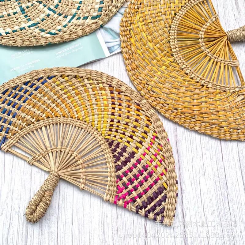 Handwoven Seagrass Wall Fan Decorative Hanging Home Boho Style Natural Fiber Craft