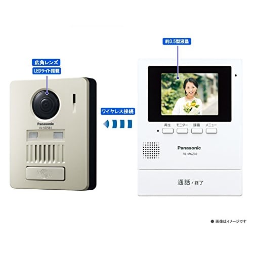 Kabellose TV-Türsprechanlage von Panasonic (Monitor-Haupteinheit + kabellose Türsprechanlage) VL-SGZ30