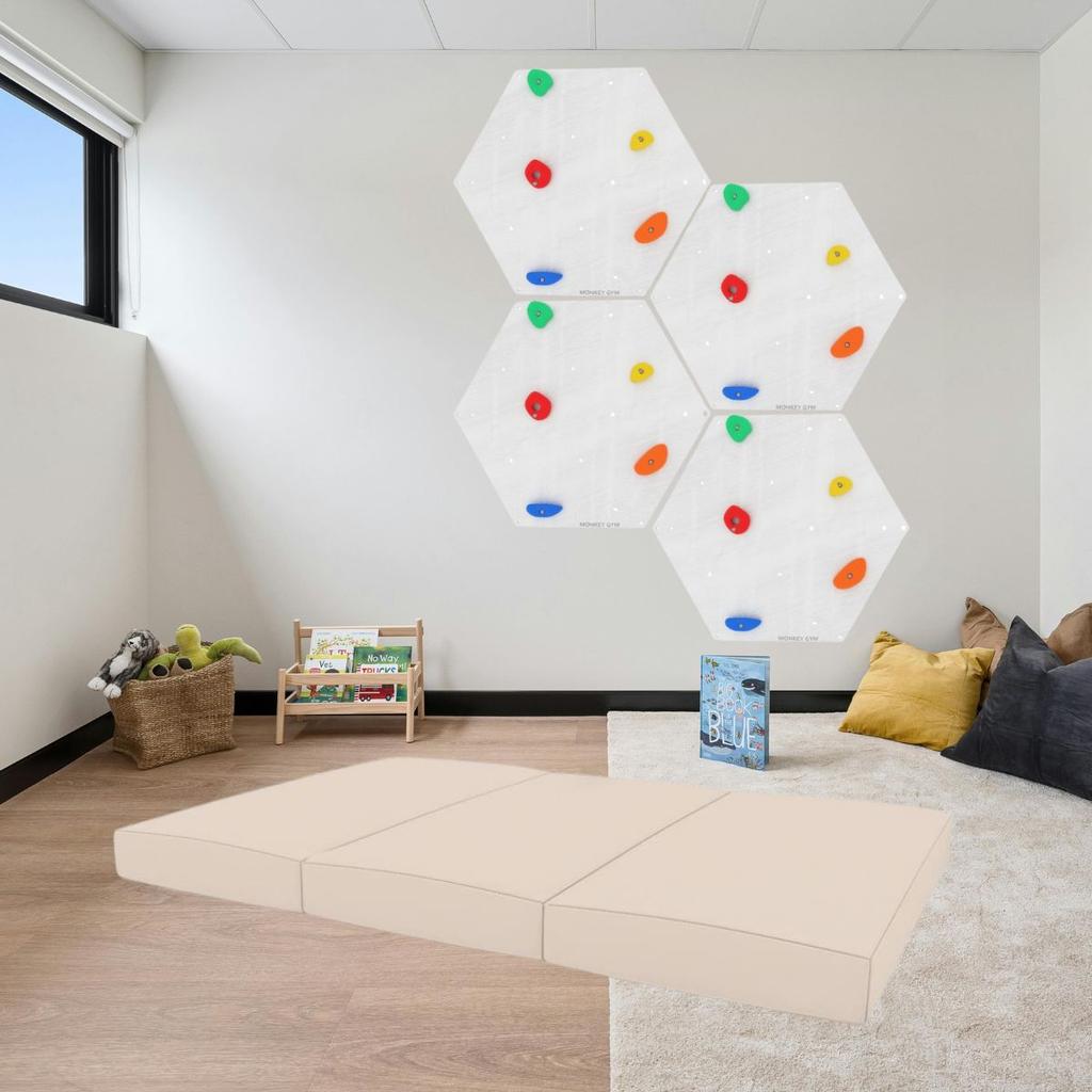 Gymnastic Mattress Kids 150x50x5 Cm Three-piece - Beige