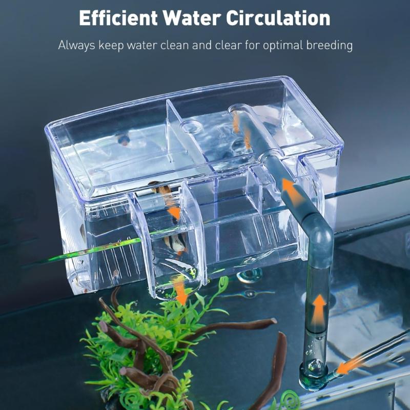 External Aquarium Breeder Box for FishTank Breeding Incubator Fish Fry Hatchery Fish Spawning Box Separation Tanks