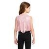 Girls Western Cowgirl Sleeveless Vest Tassel Fringe Sparkly Rhinestone Open Front Waistcoat for Country Music Festival Halloween