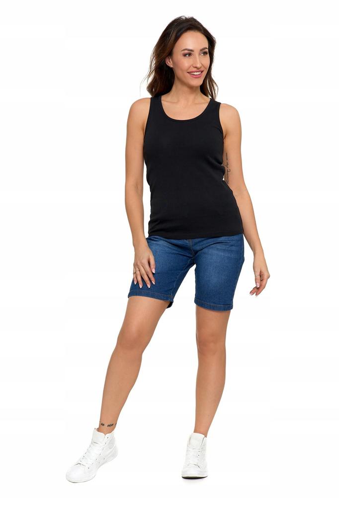 Women's Cotton Tank-Top T-shirt with Straps Classic MORAJ S black