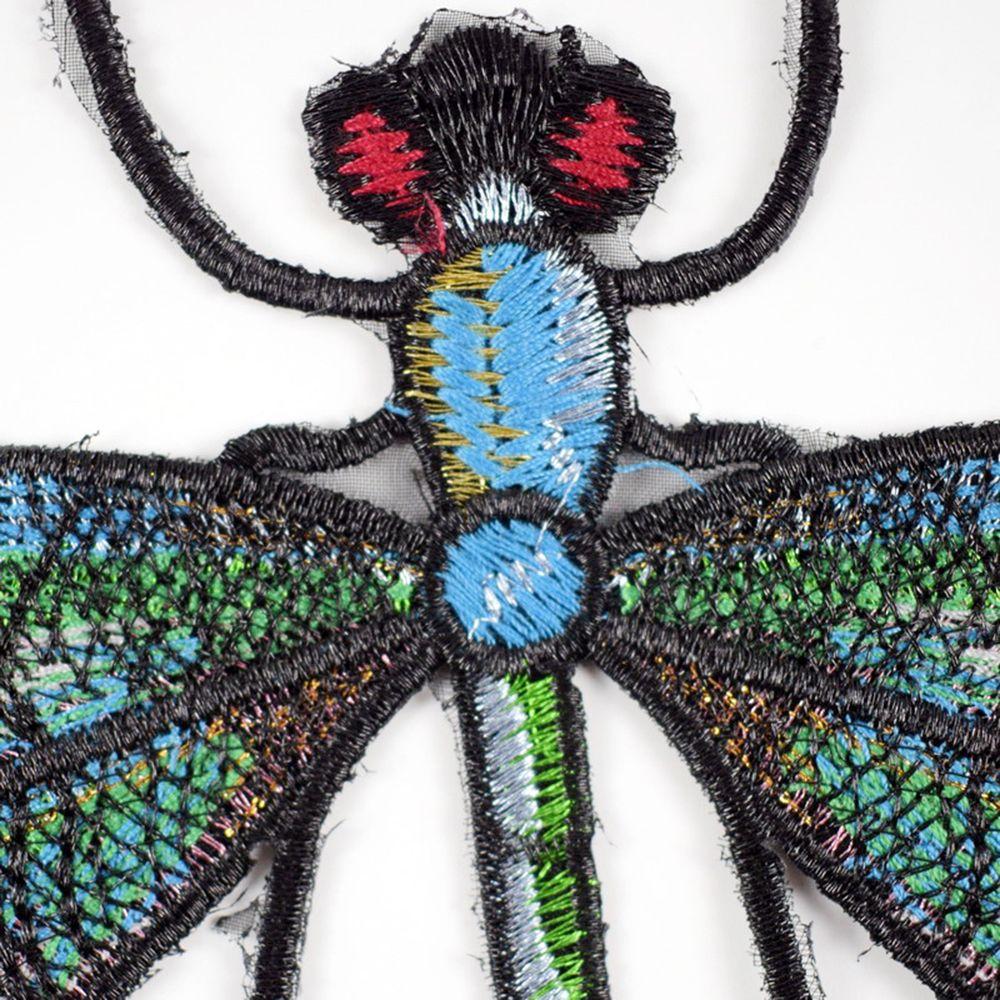 Große Libelle DIY Bastelartikel Aufbügel-Aufnäher Stickerei Applikation Kleider-Patch