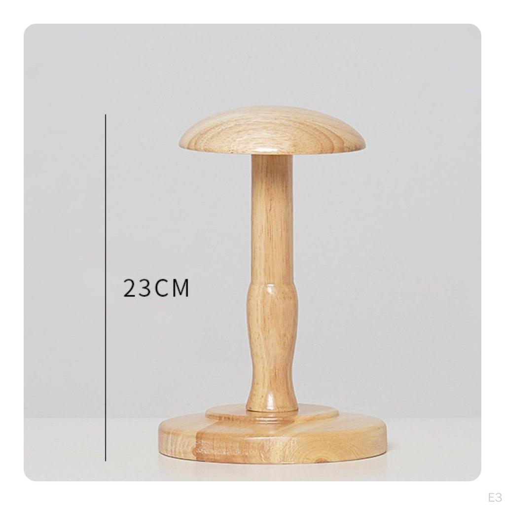 Espositore da Tavolo per Cappelli Manichino Versatile in Legno Testa di Manichino Legno Massiccio Espositore da Banco per Cappelli per Rivenditori,