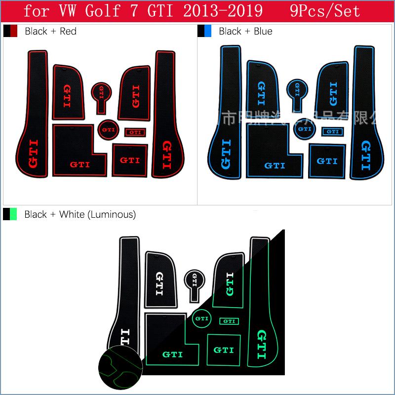 Protiskluzové podložky s drážkou Gate Mat Cup Groove Pad pro VW Volkswagen Golf 7 Mk7 GTI R 2013 2014 2015 2016 2017 2018 Hole Pad Car