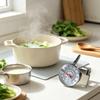 Kitchen Milk Temperature Reader with Metal Stem and Pot Side Clip, Two Scale Face for Coffee Heating and Home Cooking