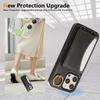 For iPhone 14 Pro Max PU Leather Back Case Card Holder Kickstand Phone Cover with Wrist Strap