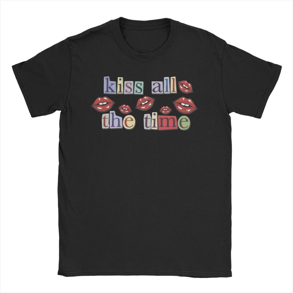 Kiss All The Time Harrys Art Sticker TShirts Unisex Women Styles Hipster 100 Cotton Tees Short Sleeve T Shirts Gift Idea Tops