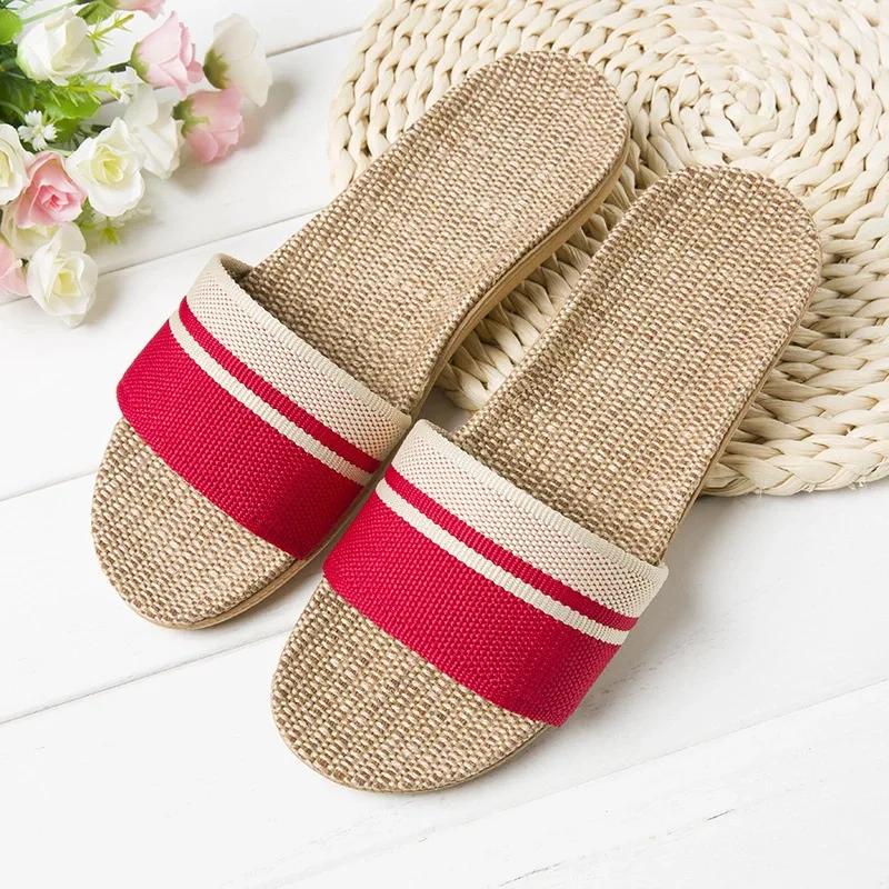 Summer Linen Women'S Slippers Flat Sandals Home Color EVA Lightweight Shoes For Women Casual Slippers 2025