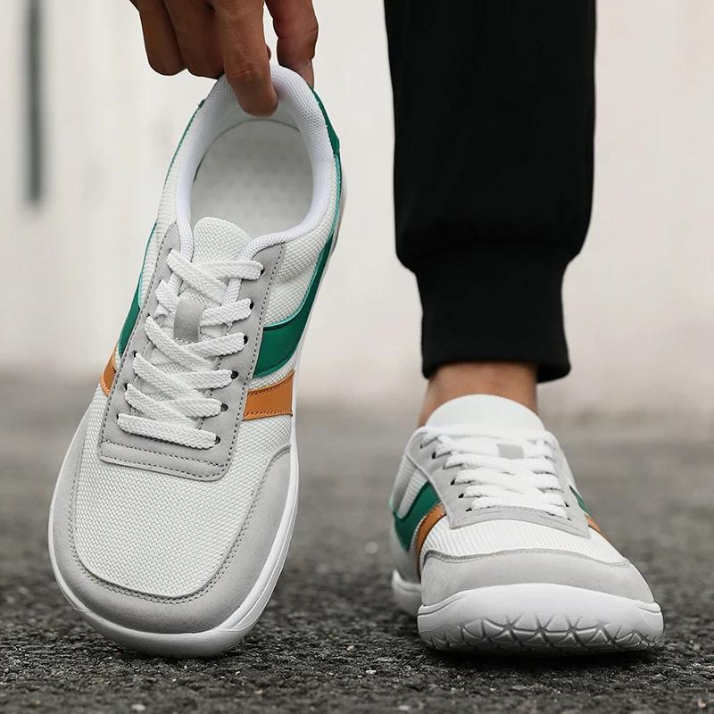 New Wide Toe Men Shoes Casual Versatile Soft Sole Wide Last Shoes Walking Sneakers Breathable Mesh Comfortable Barefoot Shoes