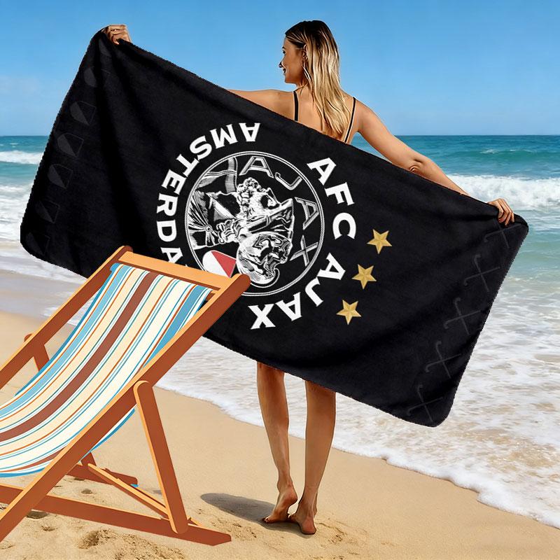 AFC Ajax Print Beach Towel, Large Soft Quick Dry Towel for Beach Camping Swimming