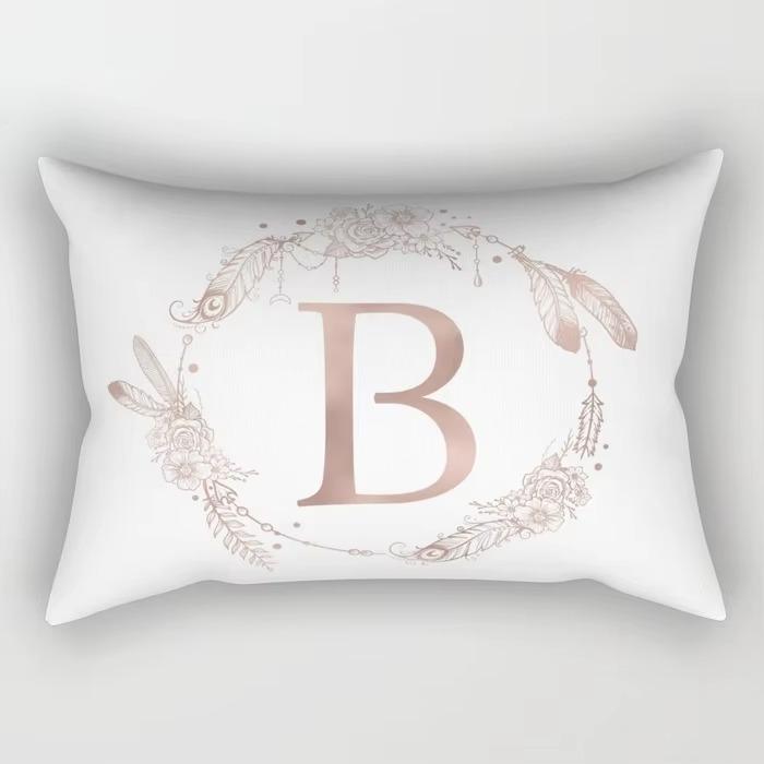 Simple Letter Pattern Printed Decorative Pillowcase Bedroom Living Room Office Cushion Home Decor Rectangular Pillowcase
