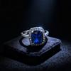 Fashion 8X10 Rectangle Cultivated Sapphire Ring Women'S Princess Square Diamond Colored Treasure Ring
