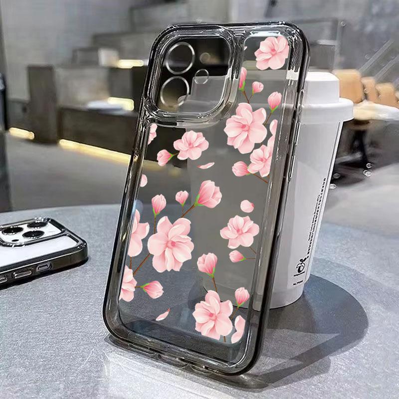 Lotus Flower Transparent Phone Case For iPhone 11 Case iPhone 13 14 12 15 16 Pro Max XR XS X 7 8 Plus SE 2020 Shockproof Cover