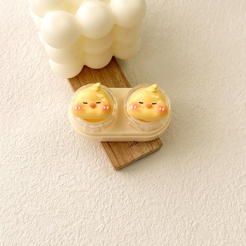 1pc Mini Contact Lens Case for Eyes Travel Kit Holder Cartoon Cute Cosmetic Contact Lenses Case Box Container Travel Accessaries