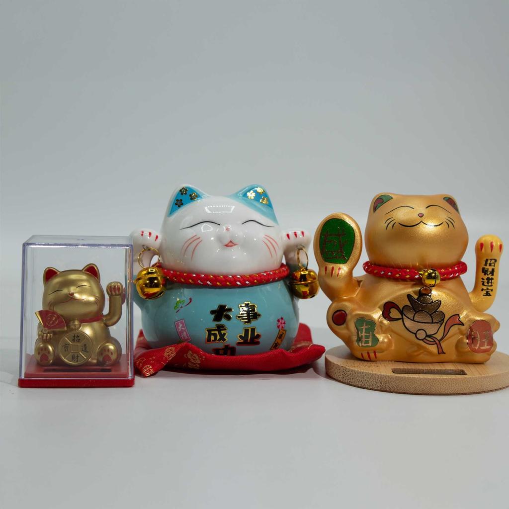Mini Solar Powered Money Cat In Box – Black