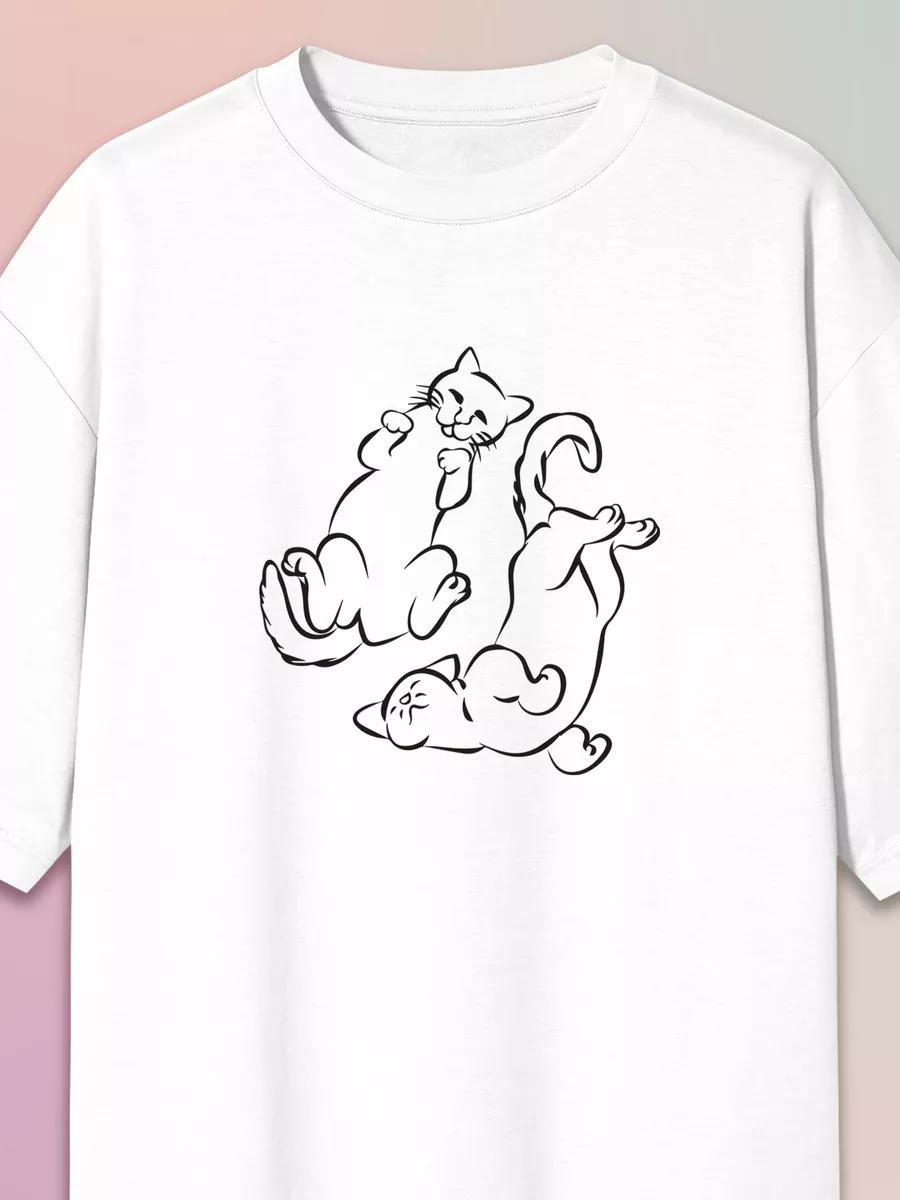 Oversized T-shirt with Cat print S