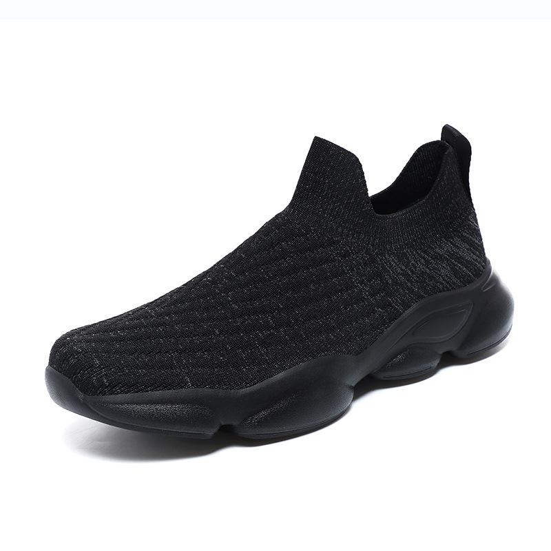 Breathable Flyknit Summer Slip-on Shoes - Non-slip, Wear-resistant for Men & Women 40