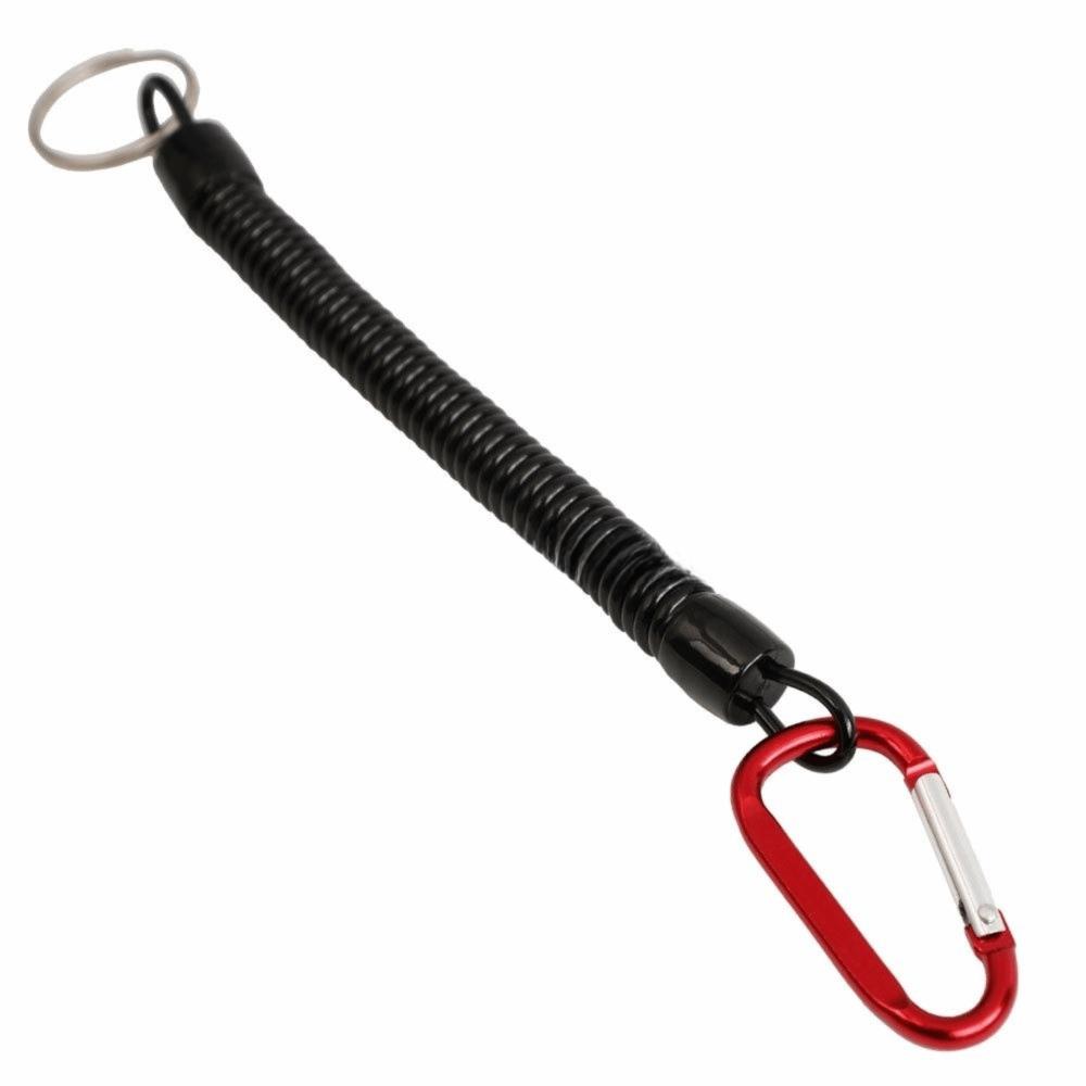 10PCS Portable Aluminium Alloy Fishing Lanyards Elastic with Snap Fishing Rope Retractable 3 Colors Boating Rope Camping Trips