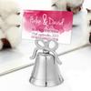 Bowknot Heart Shape Bell Place Card Holder Zinc Zinc Alloy Photo Clip Table Number Card Stand  Bridal Shower