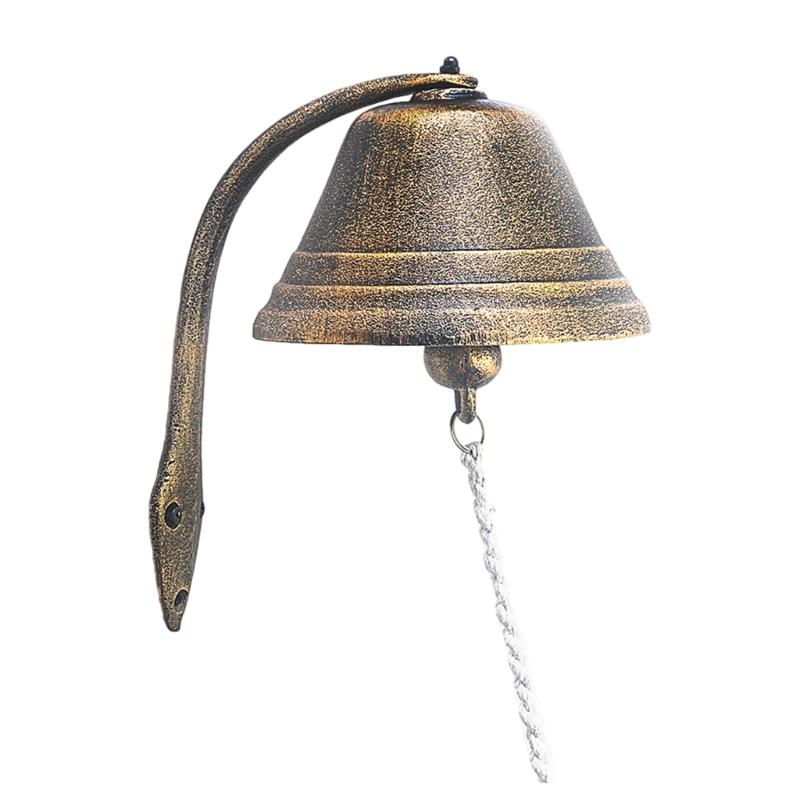 Vintage Wrought Iron Dinner Bells Outdoor Entry Door Decoration Weather Resistant Garden Gate Doorbell with Clear Sound