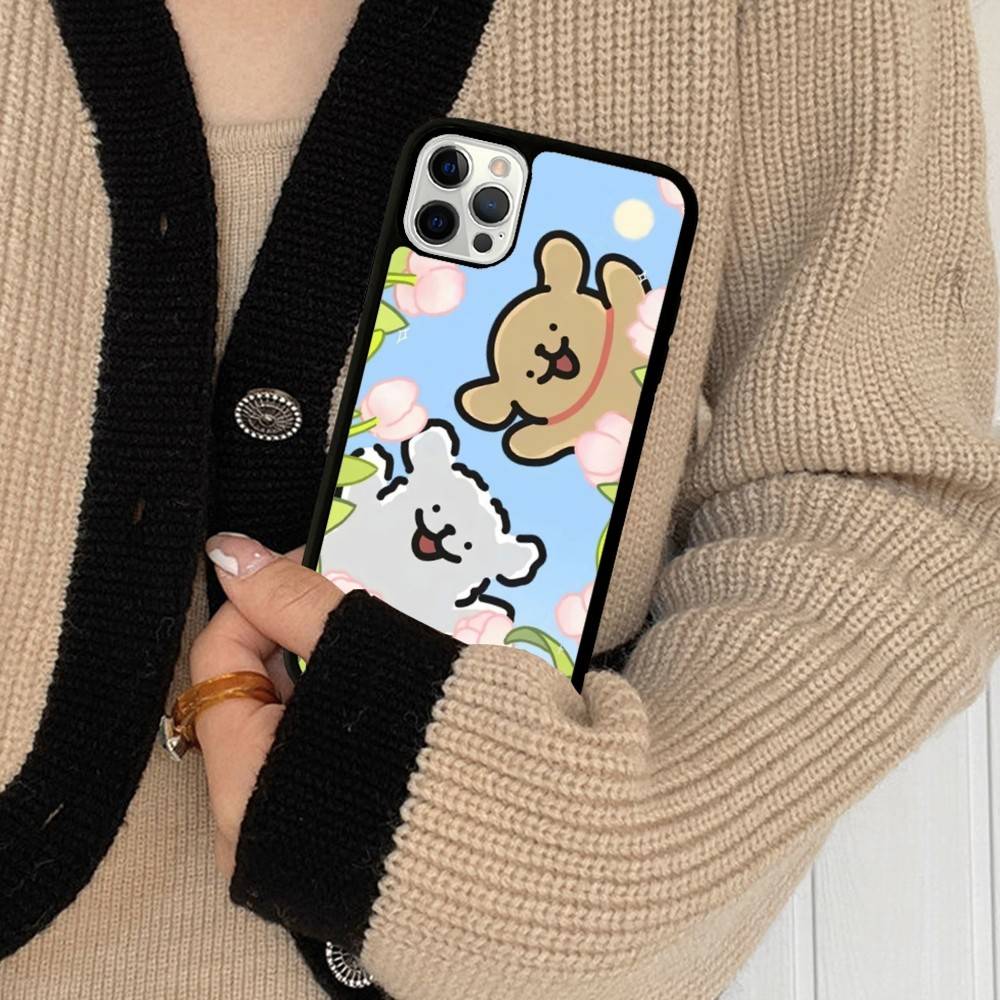 Maltese Cute Line Puppy Dog PC+TPU Phone Case For IPhone 17 16 15 14 13 12 11 Pro Max Plus Kawaii Cartoon Cover