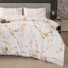 3Pcs Modern Simple Bedding Set Solid Color Pink/Grey/Green/Blue/Purple Marble Pattern Hot Stamping/Silvery Duvet Cover Set
