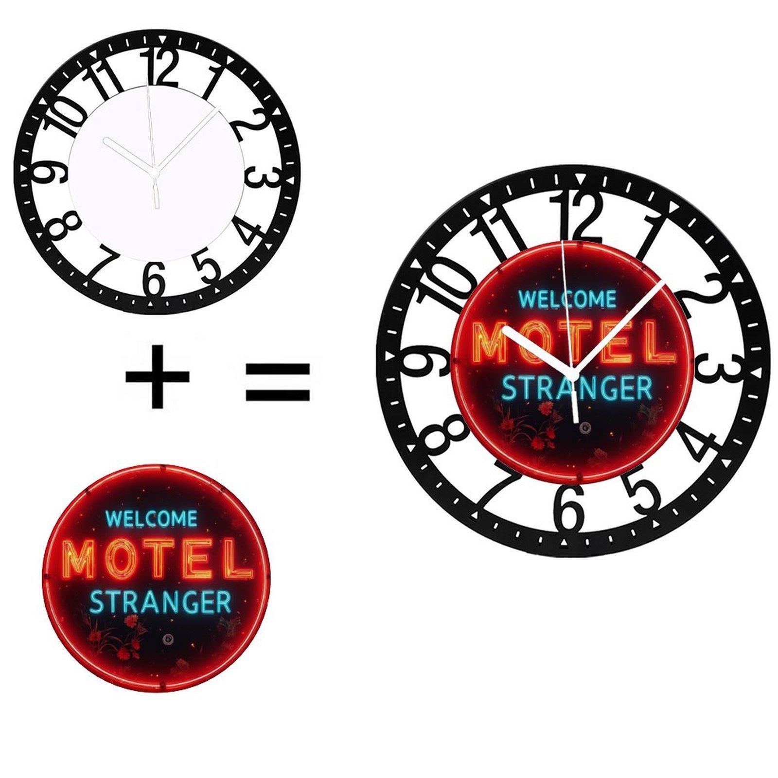 Fashion 25cm Circular Iron Wall Clock with Creative Elements 10 inch(25.40cm)