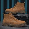 Large Size Frosted Martin Boots Retro Casual Fashion High-top Boots Lace-up Outdoor Pigskin Tooling Boots A22091