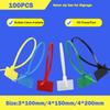100 Stück Etiketten Selbstverriegelnde Kabelbinder 3*100mm 4*200mm Zip Ties Nylonmaterial 4*150mm Drahtbinder Drahtorganisation