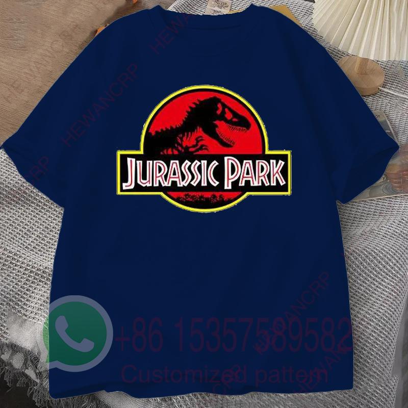2023Jurassic Park T Shirt Men 100% Cotton Printed T-Shirt Casual Funny Tops Jurassic World Tees Short Sleeve Cool Tshirt