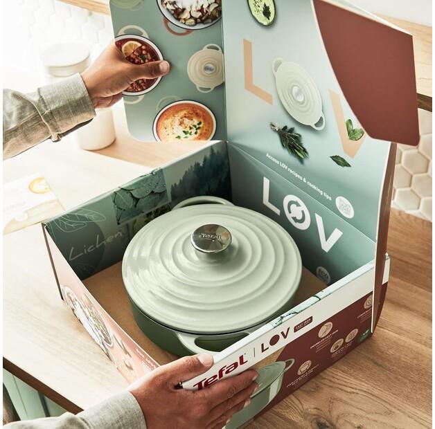 Чугунная жаровня Tefal E25805 Lov круглая 29 см светло-зеленая (E2580504)