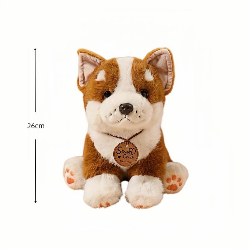 Cartoon Dog Plush Toy Stuffed Animal Corgi Puppy Doll Soft Kawaii Pet Pillow Toys For Kids Birthday Xmas Gift Cute Room Decor