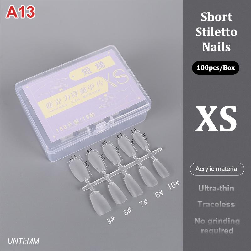 100Pcs/Box Matte Fake Nails No Polishing Press On False Nails Medium Short Design High Matt Soft Gel Nail Tips For Extension