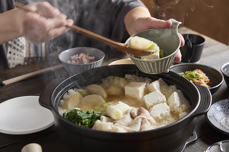 TAMAKI Miyabi Earthenware Size Hard Direct-Fire Pot, 9, Black, 32x27.5x17.5cm (H), Porcelain, Direct-Fire, T-974964